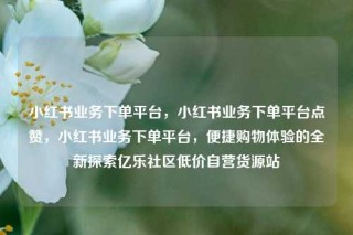 小红书业务下单平台，小红书业务下单平台点赞，小红书业务下单平台，便捷购物体验的全新探索亿乐社区低价自营货源站