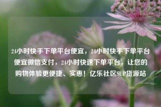 24小时快手下单平台便宜，24小时快手下单平台便宜微信支付，24小时快速下单平台，让您的购物体验更便捷、实惠！亿乐社区SUP货源站